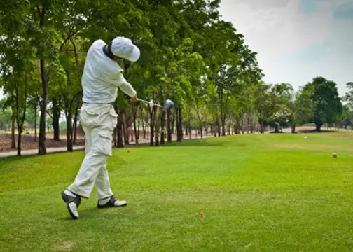 Green fairway at Fore Bay Golf Course near Sun Star Inn